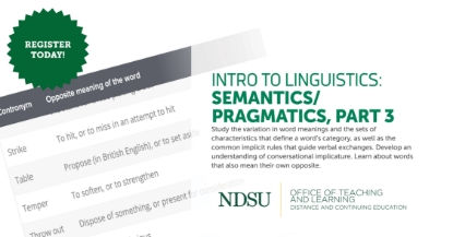 Intro to Linguistics: Semantics/Pragmatics, Part 3